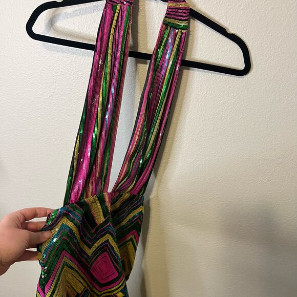 FashionNova Sequin Backless Halter Dress Size XS - Picture 2 of 5